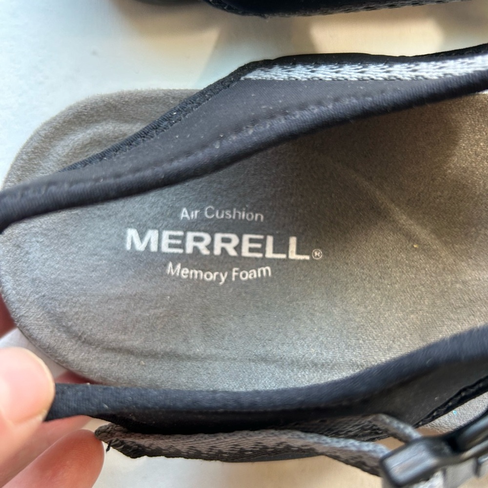 Merrill women’s District Muir Lattice black/charcoal strap sandal buckle size 10 - Picture 6 of 9